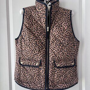 J. Crew Animal Print Quilted Puffer Vest